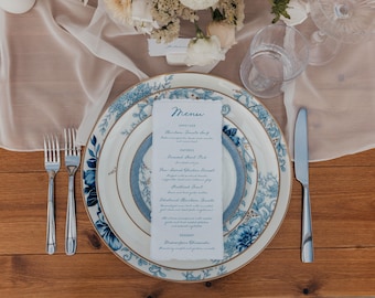 Hochzeitsmenu mit Büttenrand