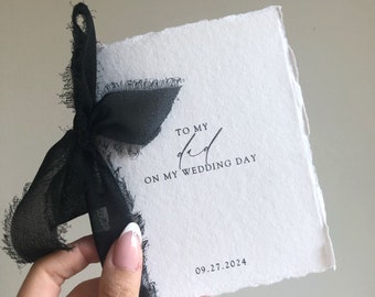 Deckled Edge Wedding Day Cards | &quot;To My ... On My Wedding Day&quot; Cards | Customizable