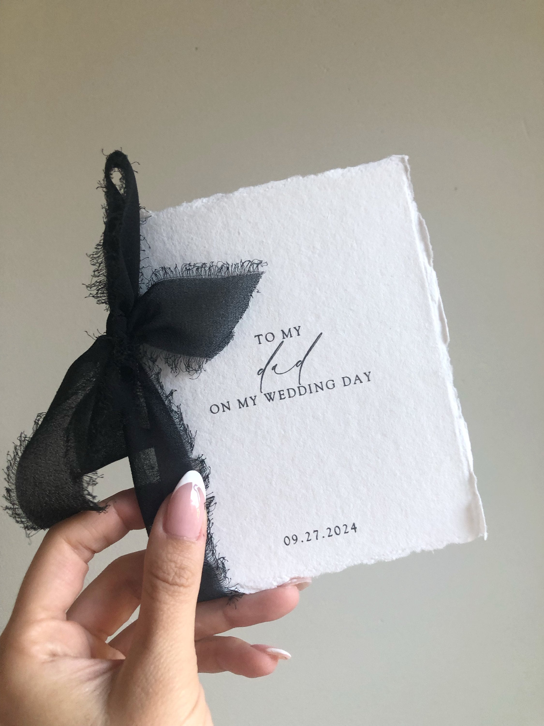 Deckled Edge Wedding Day Cards | "To My ... On My Wedding Day" Cards | Customizable