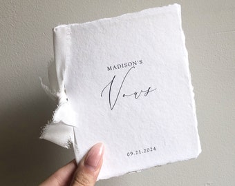 Vow Books (Set of 2) | Ribbon | Deckled Edge | Customizable
