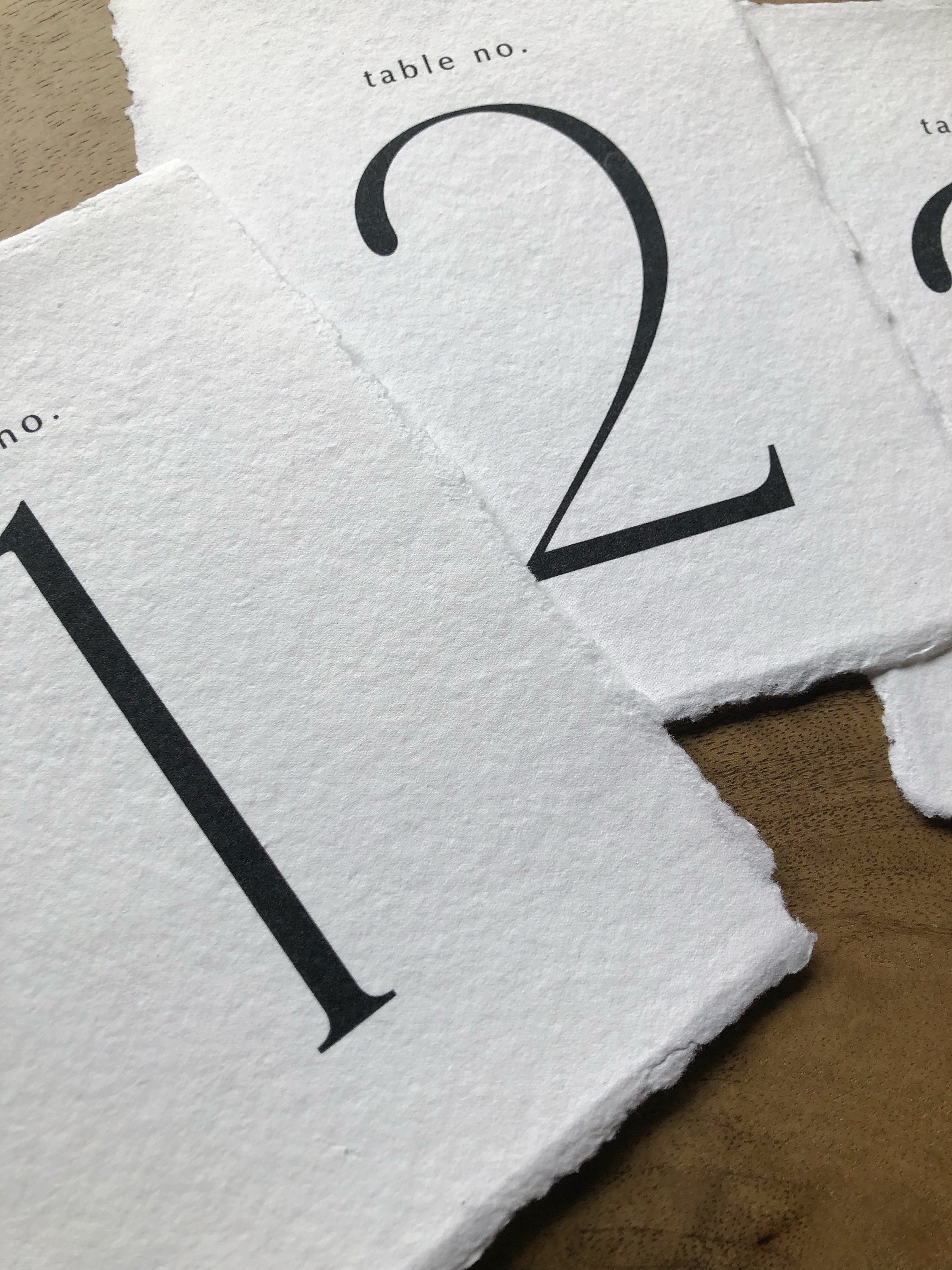 Deckled Edge Paper Wedding Table Numbers | 5x7 - Etsy