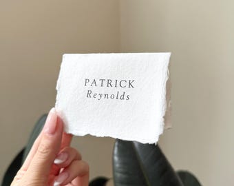 Tented Place Cards | Simple | Wedding | Deckled Edge