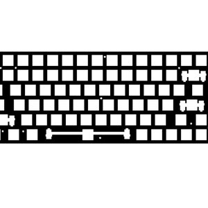 May include: Black and white image of a keyboard layout with a space bar and arrow keys.