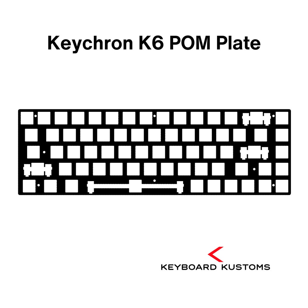 Precision Cut Keychron K6 POM Plate for Keyboard Modding, Mechanical ...