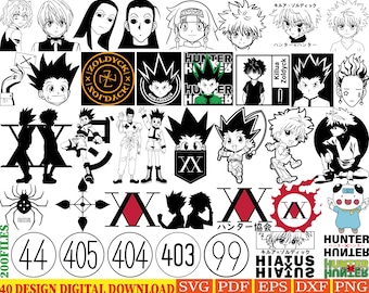 40 disegni / Anime Bundle SVG Digital Download / GIAPPONESE SVG / / Anime Silhouette SVG / Anime Character / Kawaii svg / Anime svg packs