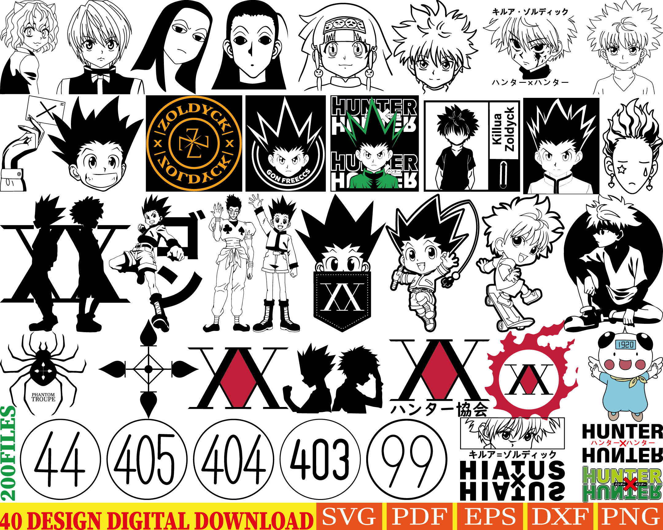 Hunter X Hunter Anime Svg, HxH Characters Svg, Anime Svg