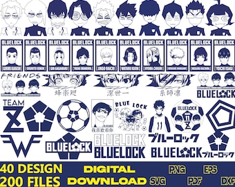 40 Designs | Anime Bundle SVG Digital Download | Japanese SVG |  | Anime Silhouette SVG | Anime Character | Kawaii svg | Anime svg packs