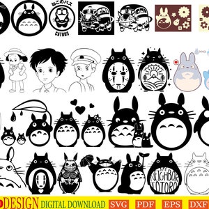 30 Designs | Anime Bundle SVG Digital Download | Japanese SVG |  | Anime Silhouette SVG | Anime Character | Kawaii svg | Anime svg packs