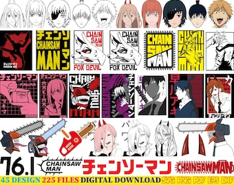 45 disegni / Pacchetto Anime SVG Download digitale / SVG giapponese / / Silhouette Anime SVG / Personaggio Anime / Kawaii SVG / Pacchetti SVG Anime