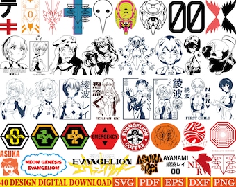 40 disegni / Anime Bundle SVG Digital Download / GIAPPONESE SVG / / Anime Silhouette SVG / Anime Character / Kawaii svg / Anime svg packs