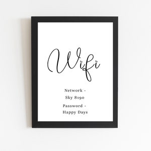 Wifi Password Print , Design Your Own , Custom Design Print , Wifi Code