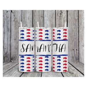 Buffalo 20 oz skinny straight tumbler seamless - customizable