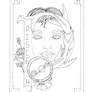 Pisces, Zodiac, Horoscope coloring page