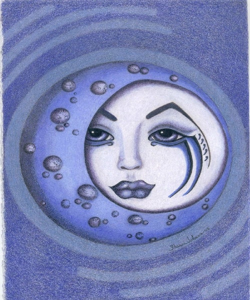 Blue Moon Coloring Page - Etsy