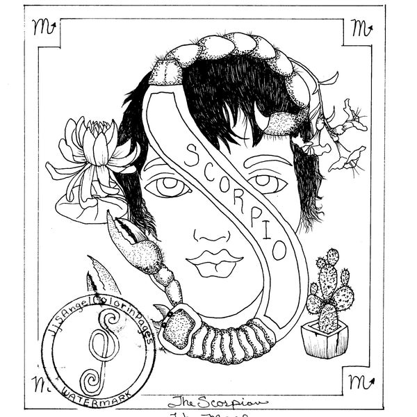 Scorpio, Zodiac, Horoscope coloring page