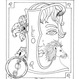 Leo, Zodiac, Horoscope Original Coloring Page