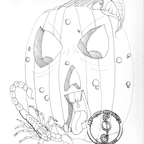 Halloween Pumplin with Scorpion