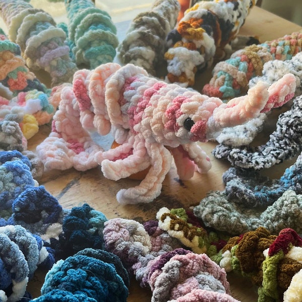 Variegated Crochet Shrimp (Large)