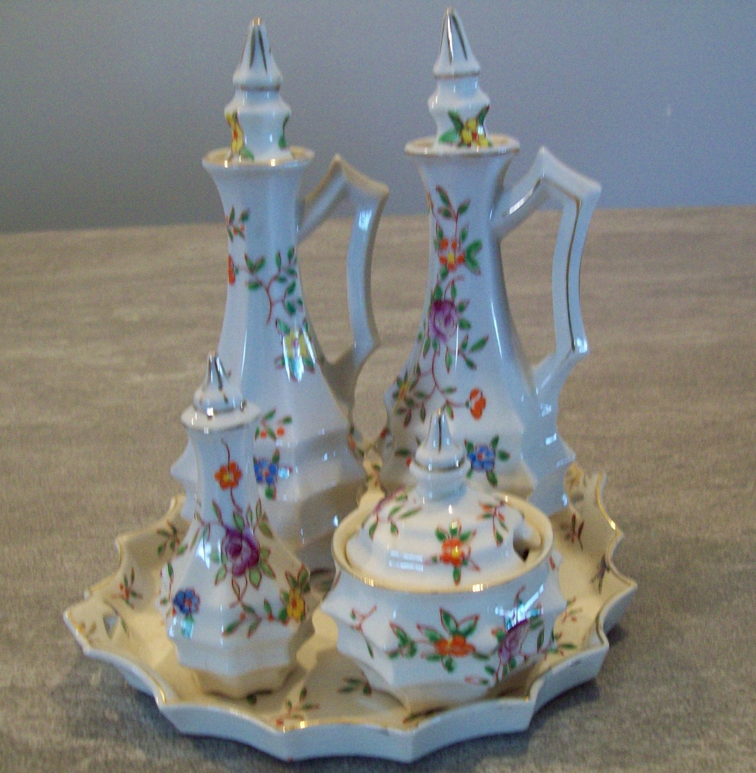 Handpainted Vintage Japanese Cruet Set Etsy