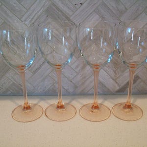 French Blush Wine Glasses - Set of 4