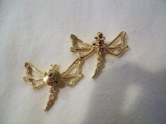 Pair of Avon Rhinestone Dragonfly Tack Pins - image 2