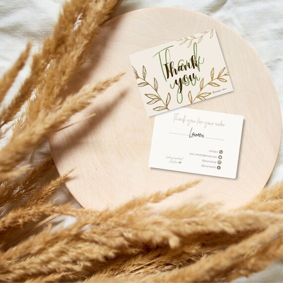 Printable Thank You Card Template Editable and Customizable. | Etsy