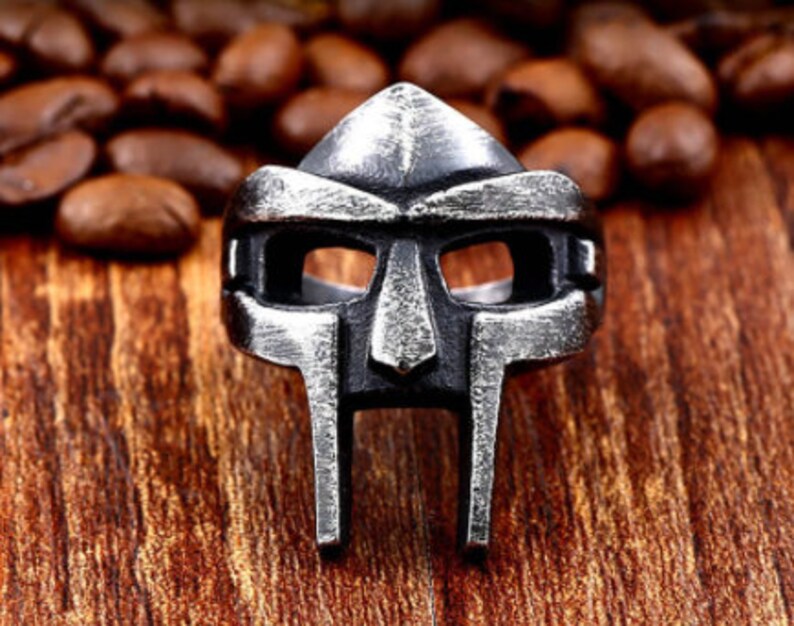 MF Doom Ring - Mask Ring | Gladiator / Dr Doom / Silver Hip Hop 