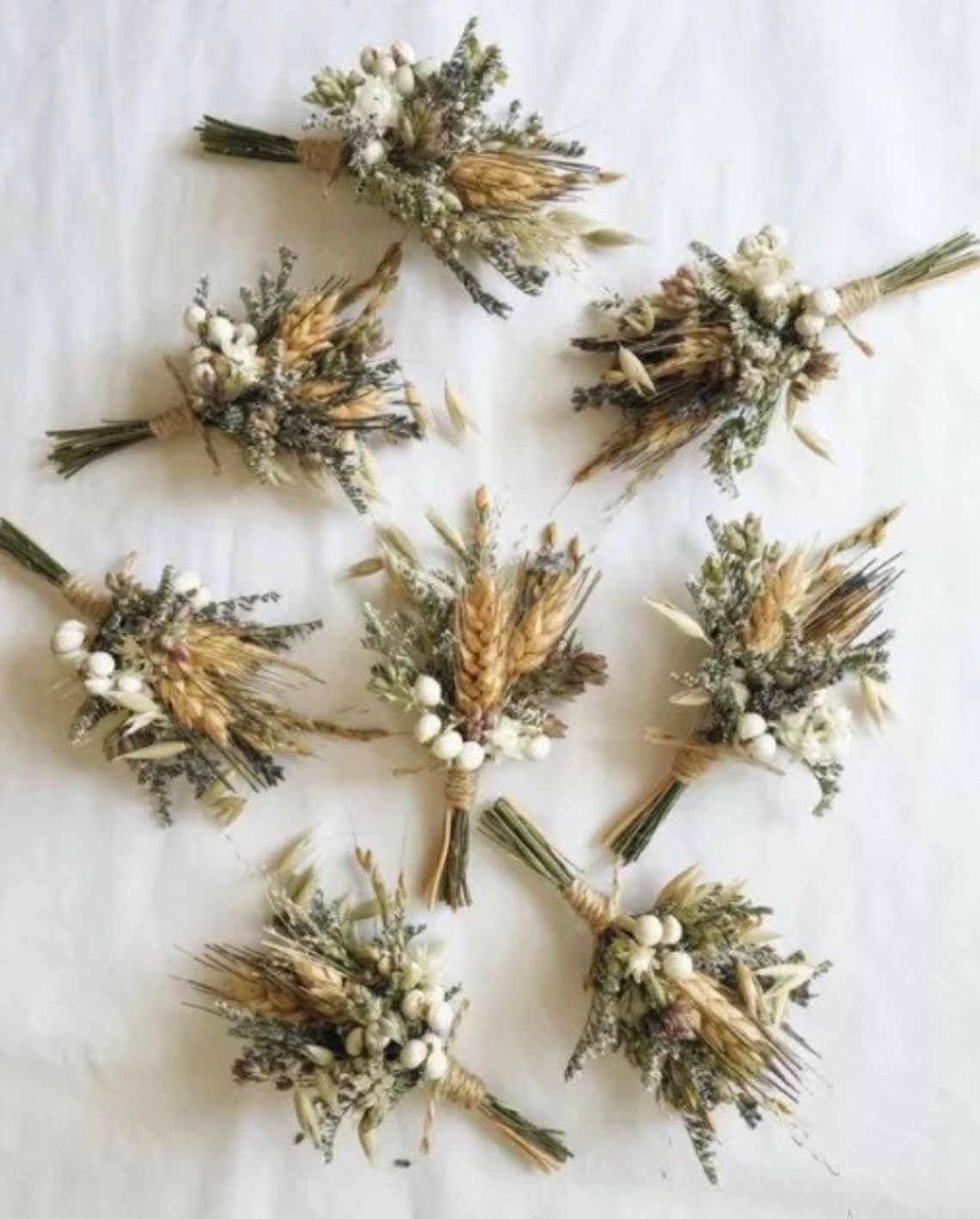 Natural Wheat Wedding Buttonhole Rustic dried Silk Etsy UK