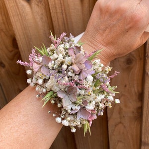 Baby’s Breath, Gypsophila, Ivory, White, Neutral, Wedding Wrist Corsage, Gajre, Rustic (Dried, faux flowers) Bespoke, made-to-order,