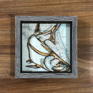 Florida Tarpon Wall Art – Coastal Tarpon Fishing Decor, Inshore Fishing Gift for Him, Tarpon Art or Tournament Trophy
