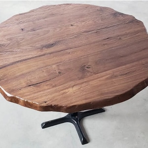 Wood Round  Dining Table Top 18” to 60” fully customizable! Oak, maple, walnut, birch, Purple Heart. Lived edge slab