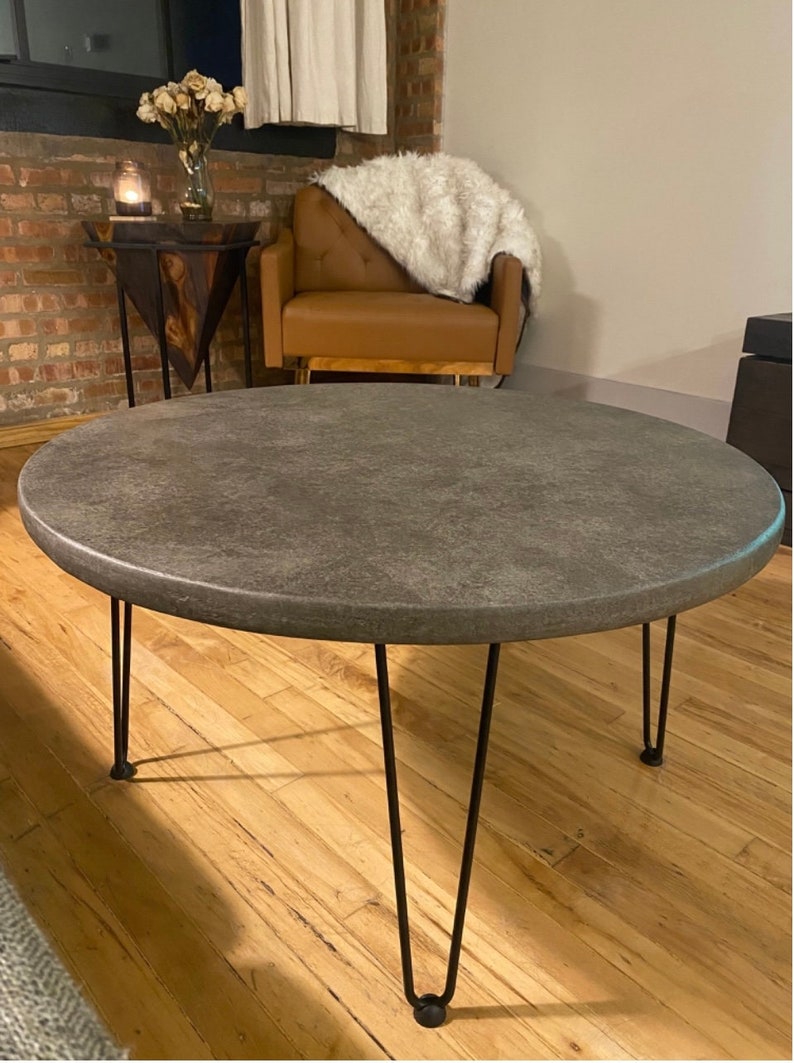 Custom Round Concrete Coffee Table Etsy