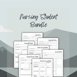 Krankenpflege-Studenten-Bundle, Lernvorlage, HOHE QUALITÄT, Konzeptkarte, Studenten-Organizer, Studenten-Charts, Lernhilfe, Krankenschwester-Notizen, PCT