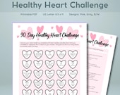 Healthy Heart Challenge, Healthy Lifestyle, HIGH QUALITY, Wellness Challenge, Self-Care, Self-improvement, 30 Day Challenge, Nutrition