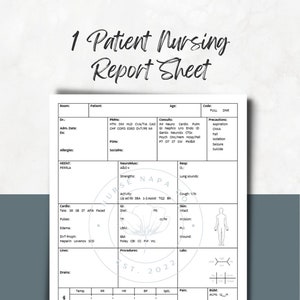 Blad verpleegkundig rapport, verpleegkundige hersenblad, HOGE KWALITEIT, beoordeling verpleegkundige, medisch, eerstehulpverlener, IC, stepdown, MedSurg, reisverpleegkundige