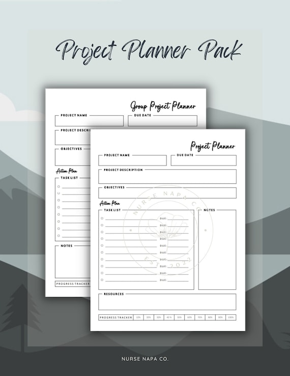 Project Planner Pack, Project Planning, Group Project, Nursing Student, Project  Organizer, RN School, Nursing, Project Management, College 