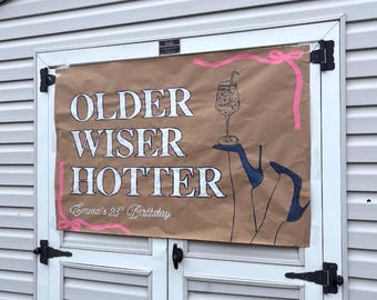 Custom Banner, Brown Paper, Hand Painted for Birthdays, Parties, Your Design, Valentine’s Day