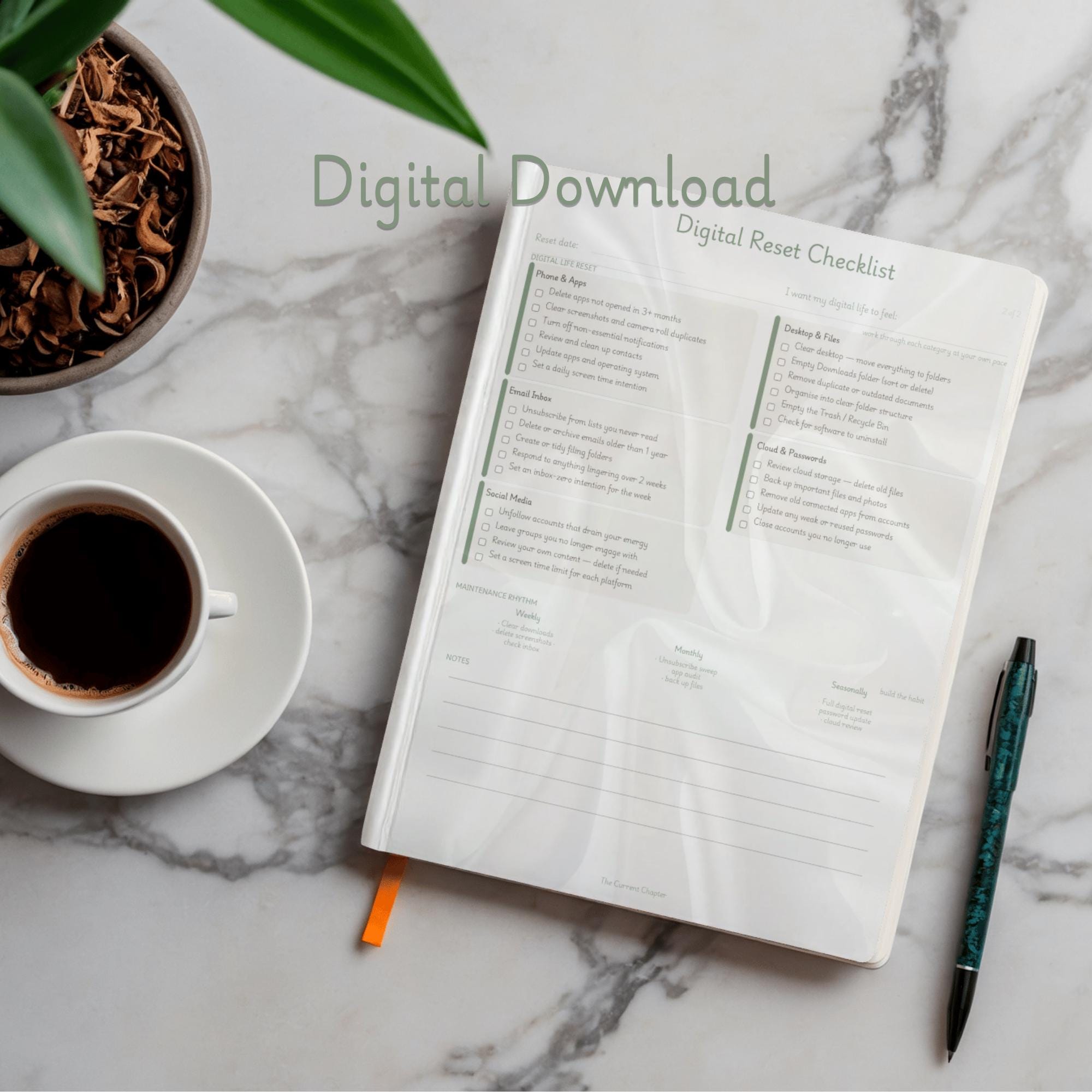 Declutter Checklist Printable Home Organization Guide Pdf Instant