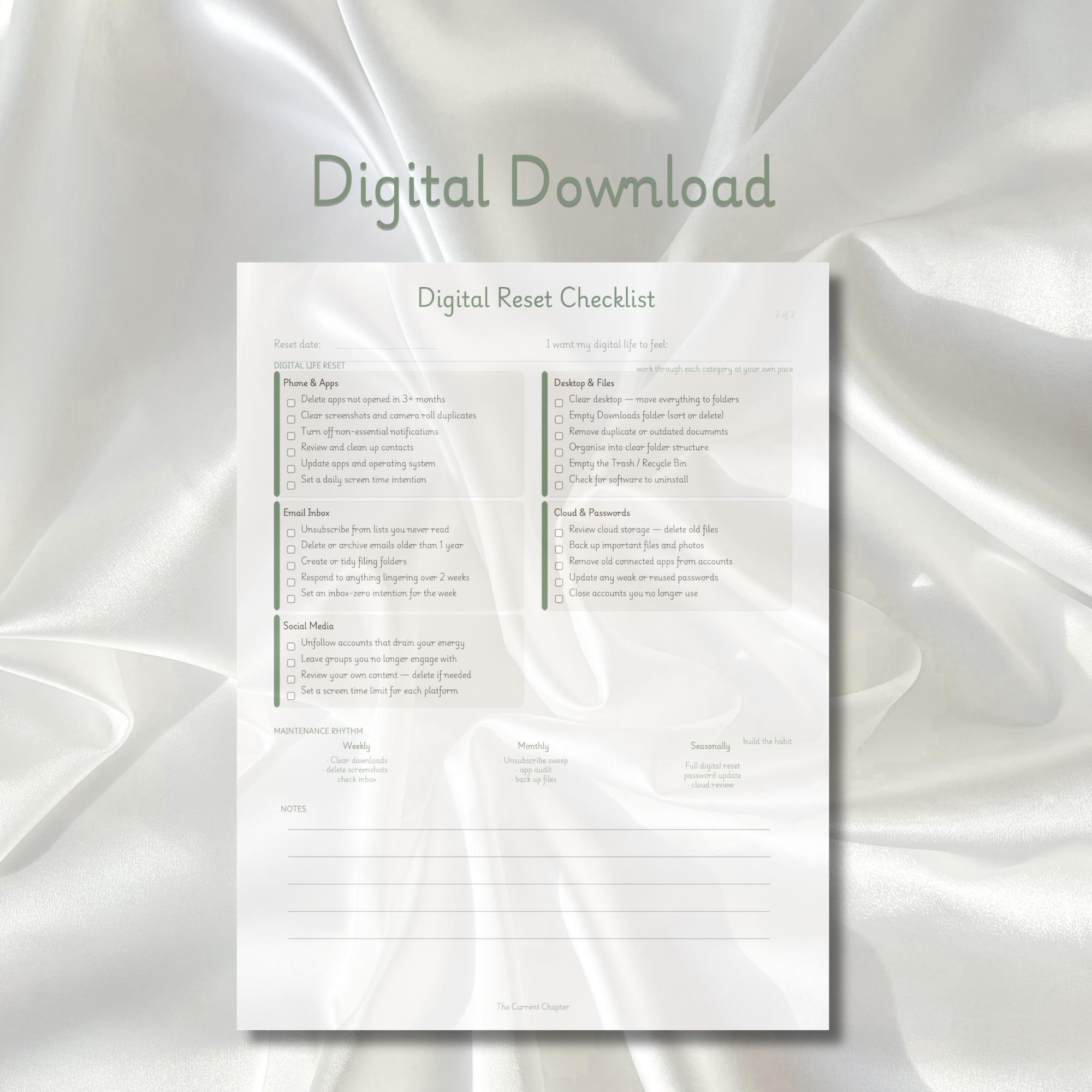 Declutter Checklist Printable Home Organization Guide Pdf Instant