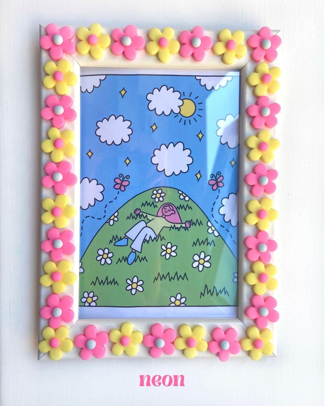 Colourful Flower Picture Frame 6x4 Daisy Floral Design Etsy