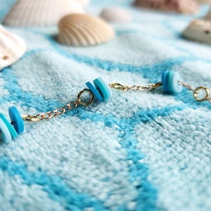 Blue Heishi Bead Beach Bracelet