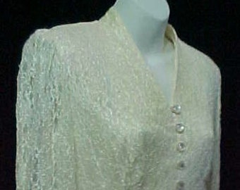 1970's Cream Lace Maxi Dress Boho Wedding Dress Fairy Cottage Core Dress Garden Party Handfasting