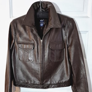 Gap Leather Jacket - Etsy