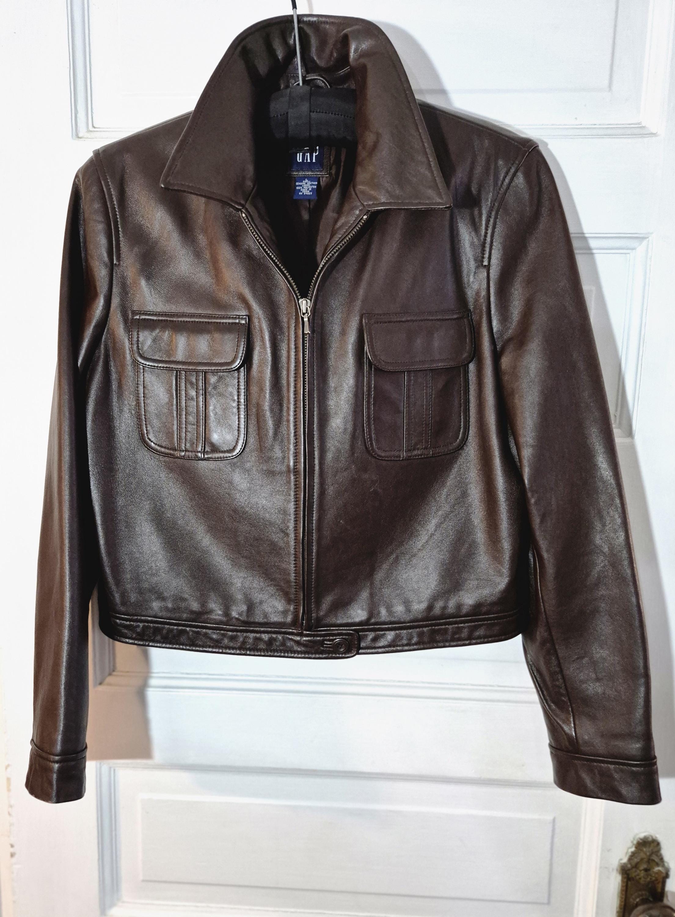 50s ユーロ vintage leather sport jacket gap Gap Leather Jacket - Etsy