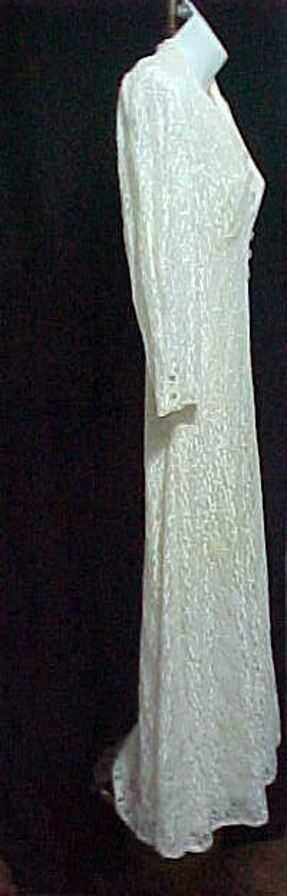 Vintage 1970s Cream Lace Maxi Dress