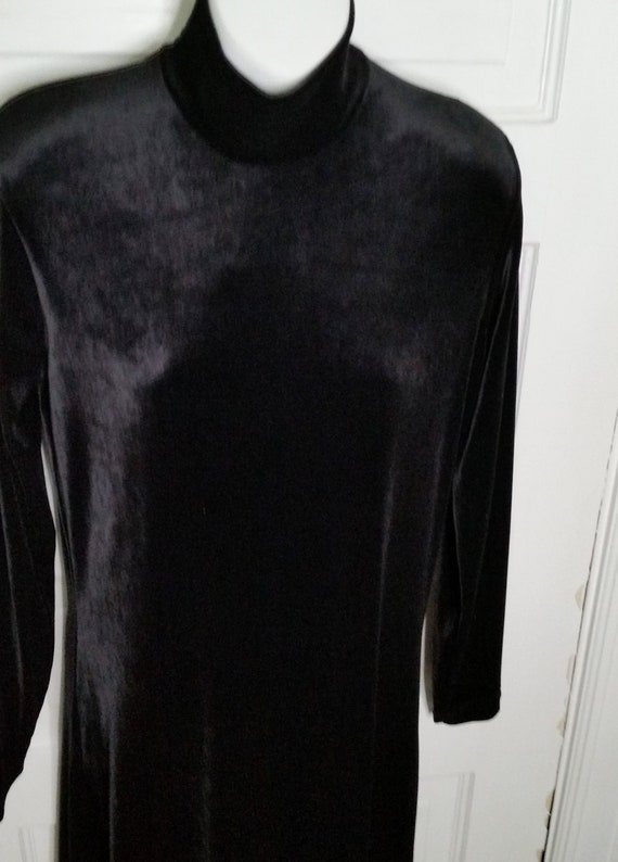 Vintage Black Velvet Maxi Dress Lauren Ralph Laur… - image 3