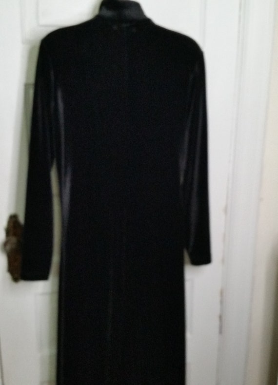 Vintage Black Velvet Maxi Dress Lauren Ralph Laur… - image 4