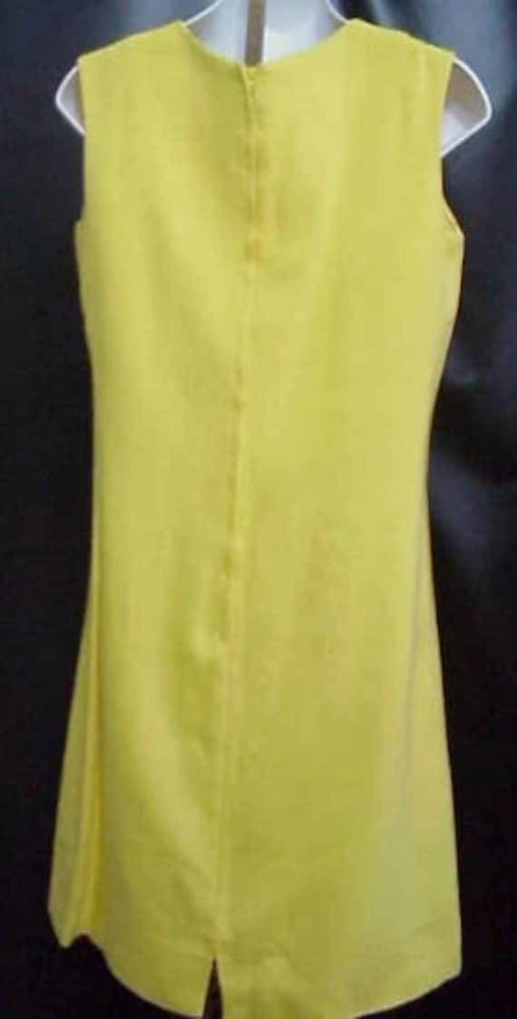 1960's Yellow Linen Dress Designer Gale Mitchel S… - image 3