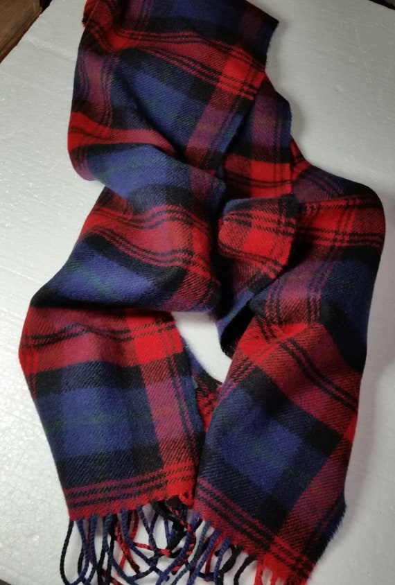 Tartan Wool Scarf Vintage James Pringle Weavers  I