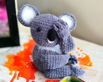 Crochet Koala Curtain Tie Back Pattern, Amigurumi Decor for Kid's Room